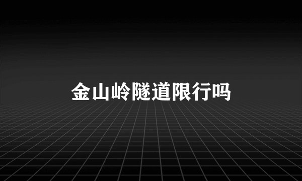 金山岭隧道限行吗