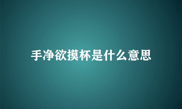手净欲摸杯是什么意思