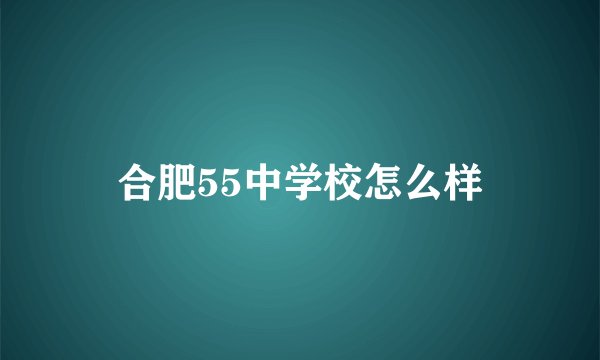 合肥55中学校怎么样
