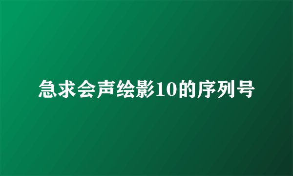 急求会声绘影10的序列号