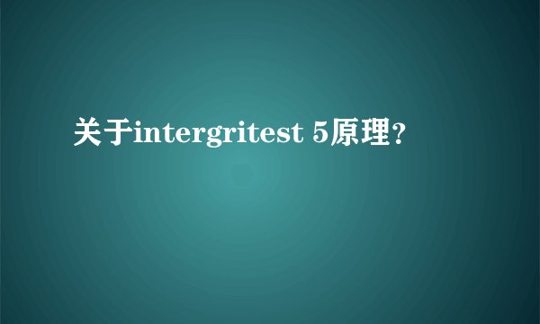 关于intergritest 5原理？