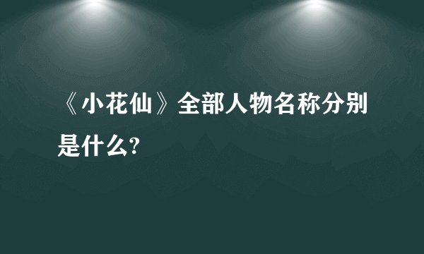 《小花仙》全部人物名称分别是什么?