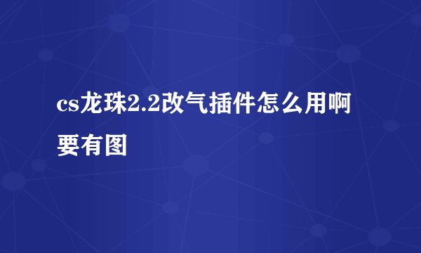 cs龙珠2.2改气插件怎么用啊要有图