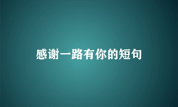 感谢一路有你的短句