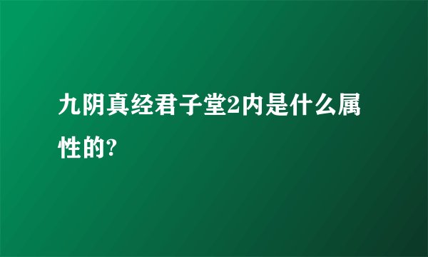 九阴真经君子堂2内是什么属性的?