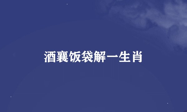 酒襄饭袋解一生肖