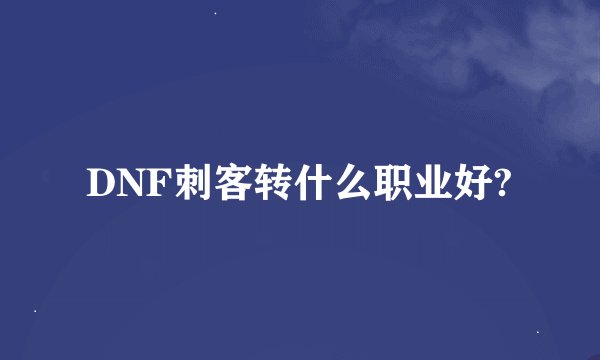 DNF刺客转什么职业好?