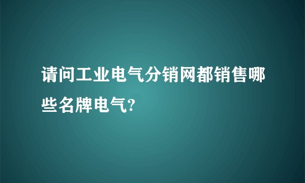 请问工业电气分销网都销售哪些名牌电气?