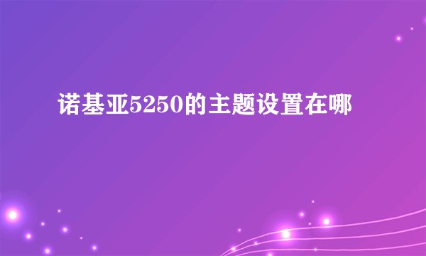 诺基亚5250的主题设置在哪