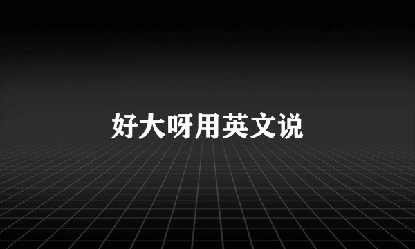 好大呀用英文说