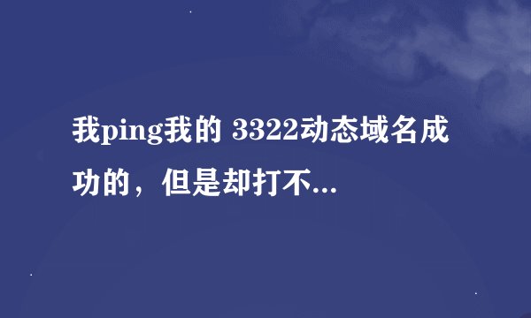 我ping我的 3322动态域名成功的，但是却打不开网页，为什么？