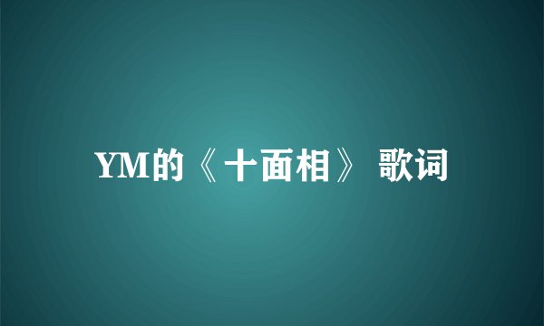 YM的《十面相》 歌词