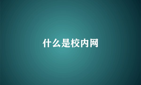 什么是校内网