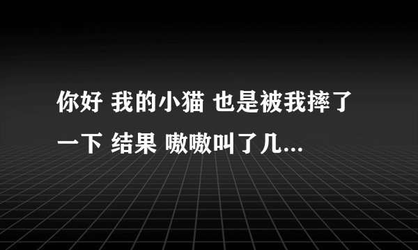 你好 我的小猫 也是被我摔了一下 结果 嗷嗷叫了几声 2三秒钟爬不起来 然后就跑走了过了几个小时 开始打喷