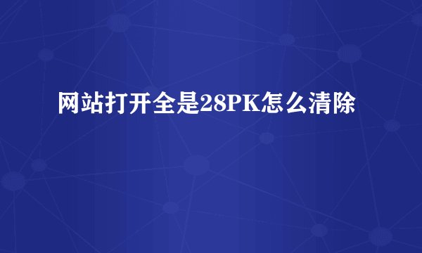 网站打开全是28PK怎么清除