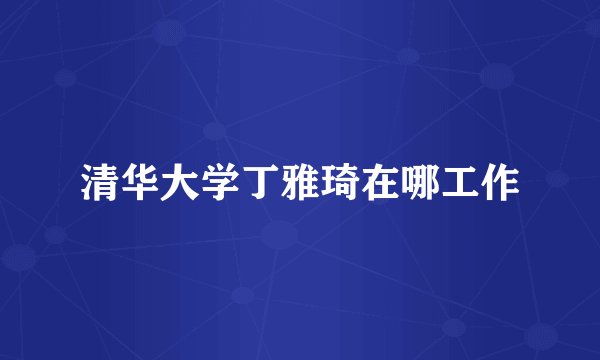 清华大学丁雅琦在哪工作