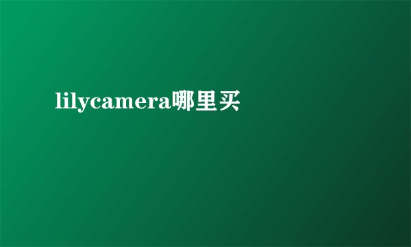 lilycamera哪里买