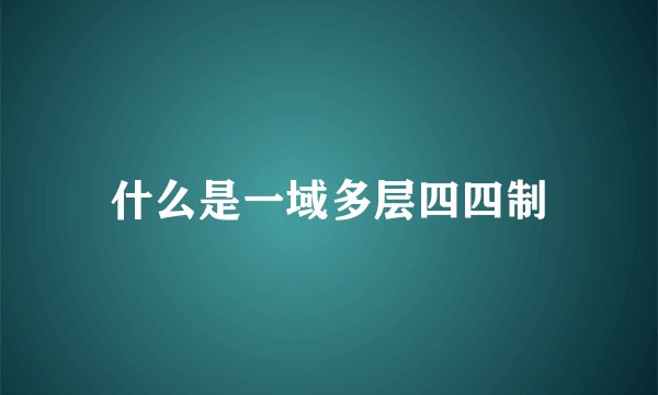什么是一域多层四四制