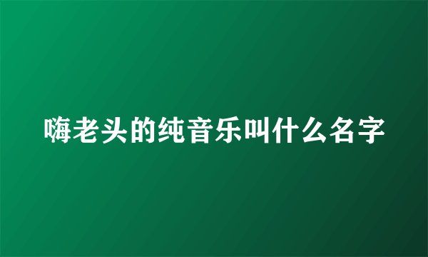 嗨老头的纯音乐叫什么名字