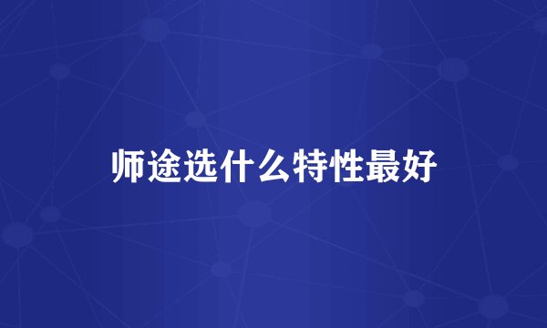 师途选什么特性最好