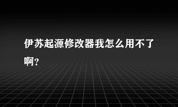 伊苏起源修改器我怎么用不了啊?