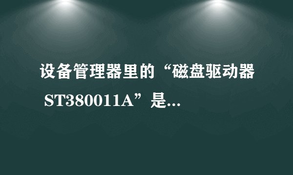设备管理器里的“磁盘驱动器 ST380011A”是什么意思