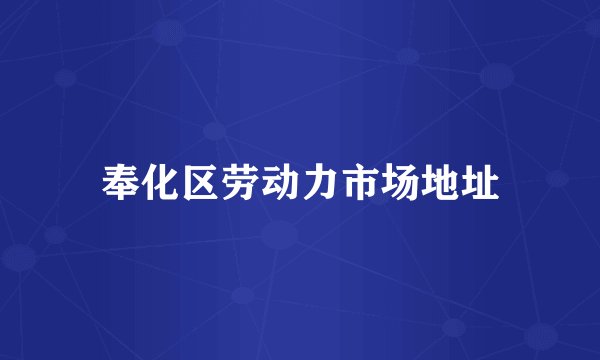 奉化区劳动力市场地址
