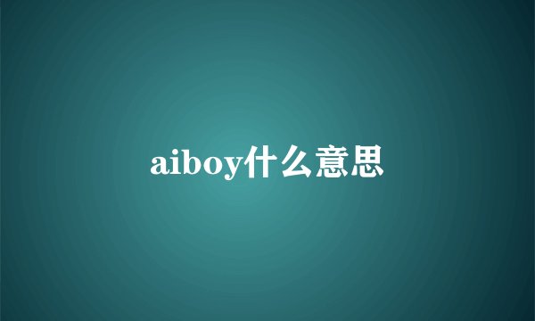 aiboy什么意思
