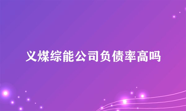 义煤综能公司负债率高吗