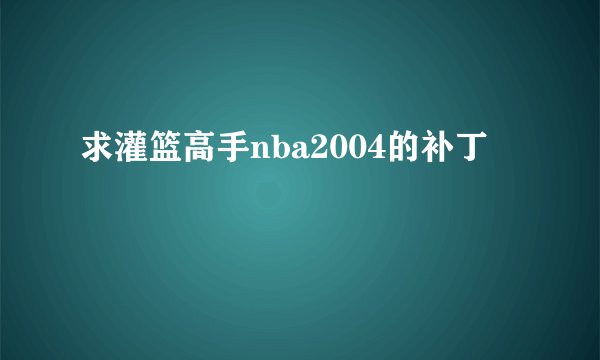 求灌篮高手nba2004的补丁