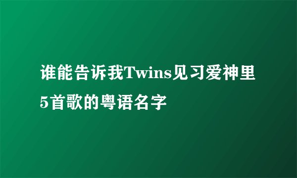 谁能告诉我Twins见习爱神里5首歌的粤语名字