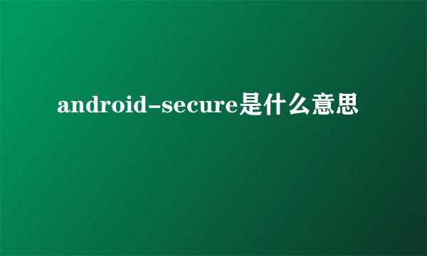 android-secure是什么意思