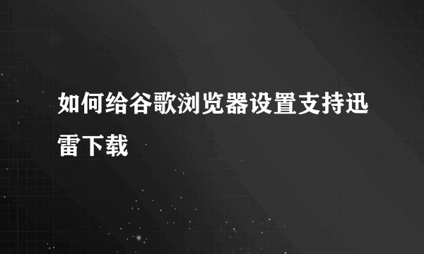 如何给谷歌浏览器设置支持迅雷下载
