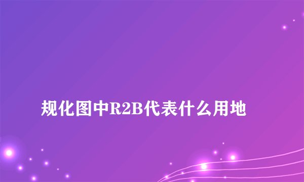 
规化图中R2B代表什么用地

