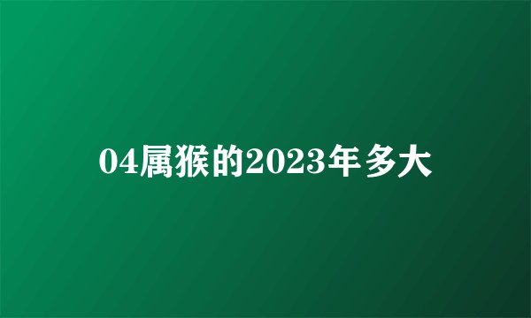 04属猴的2023年多大