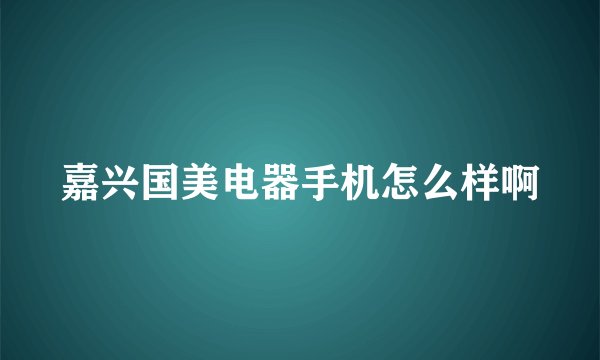 嘉兴国美电器手机怎么样啊