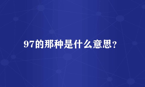 97的那种是什么意思？