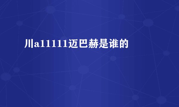 川a11111迈巴赫是谁的