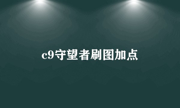 c9守望者刷图加点