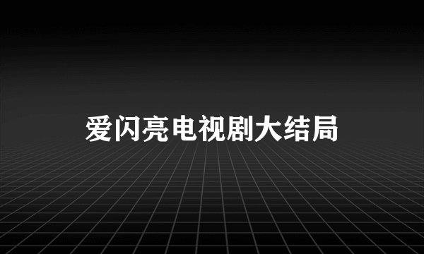 爱闪亮电视剧大结局