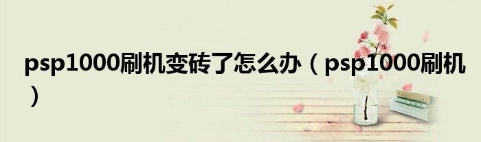 psp1000刷机变砖了怎么办psp1000刷机