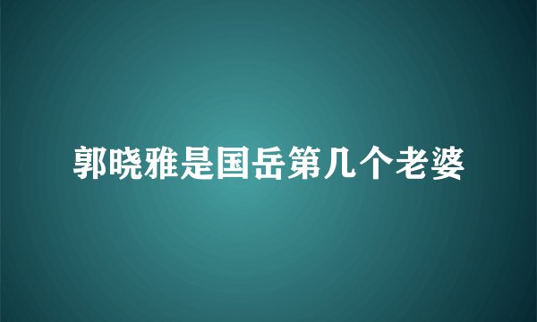 郭晓雅是国岳第几个老婆