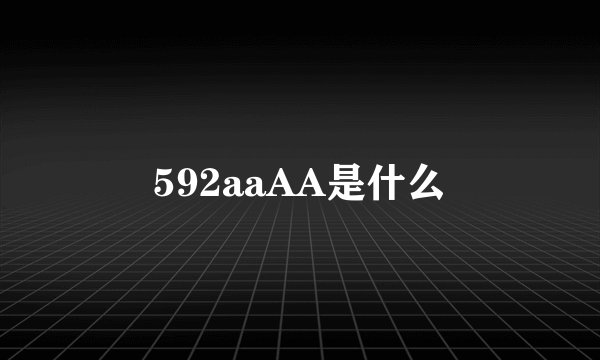 592aaAA是什么