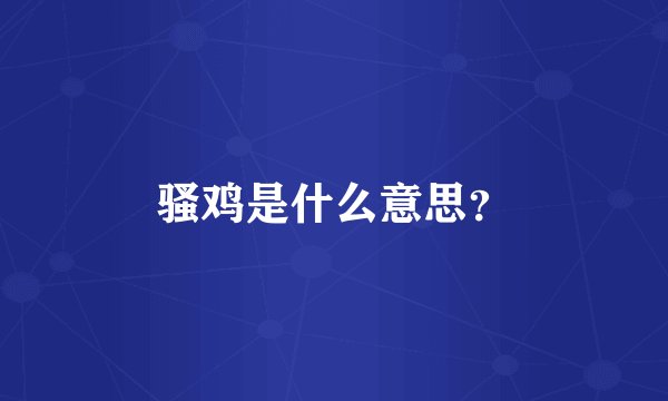 骚鸡是什么意思？