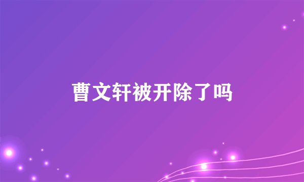 曹文轩被开除了吗