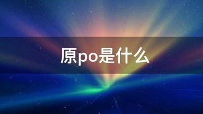 原po是什么意思？