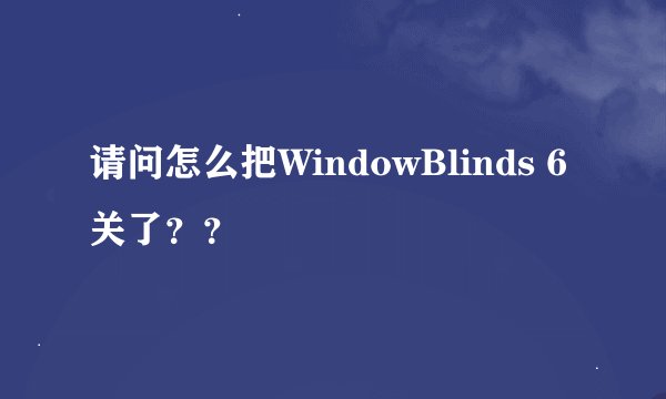 请问怎么把WindowBlinds 6 关了？？