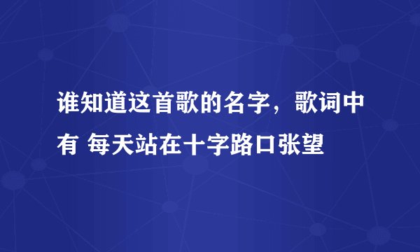 谁知道这首歌的名字，歌词中有 每天站在十字路口张望