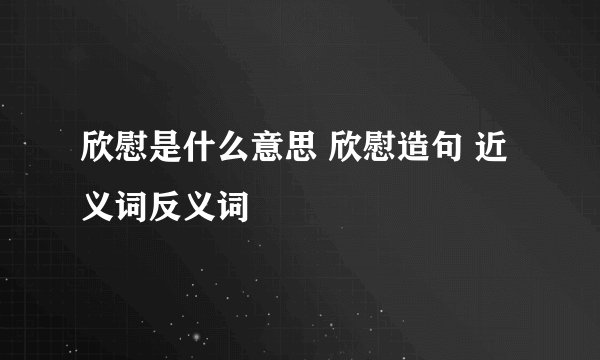 欣慰是什么意思 欣慰造句 近义词反义词