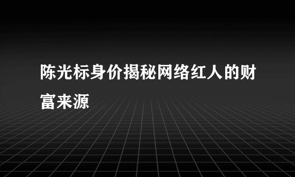 陈光标身价揭秘网络红人的财富来源